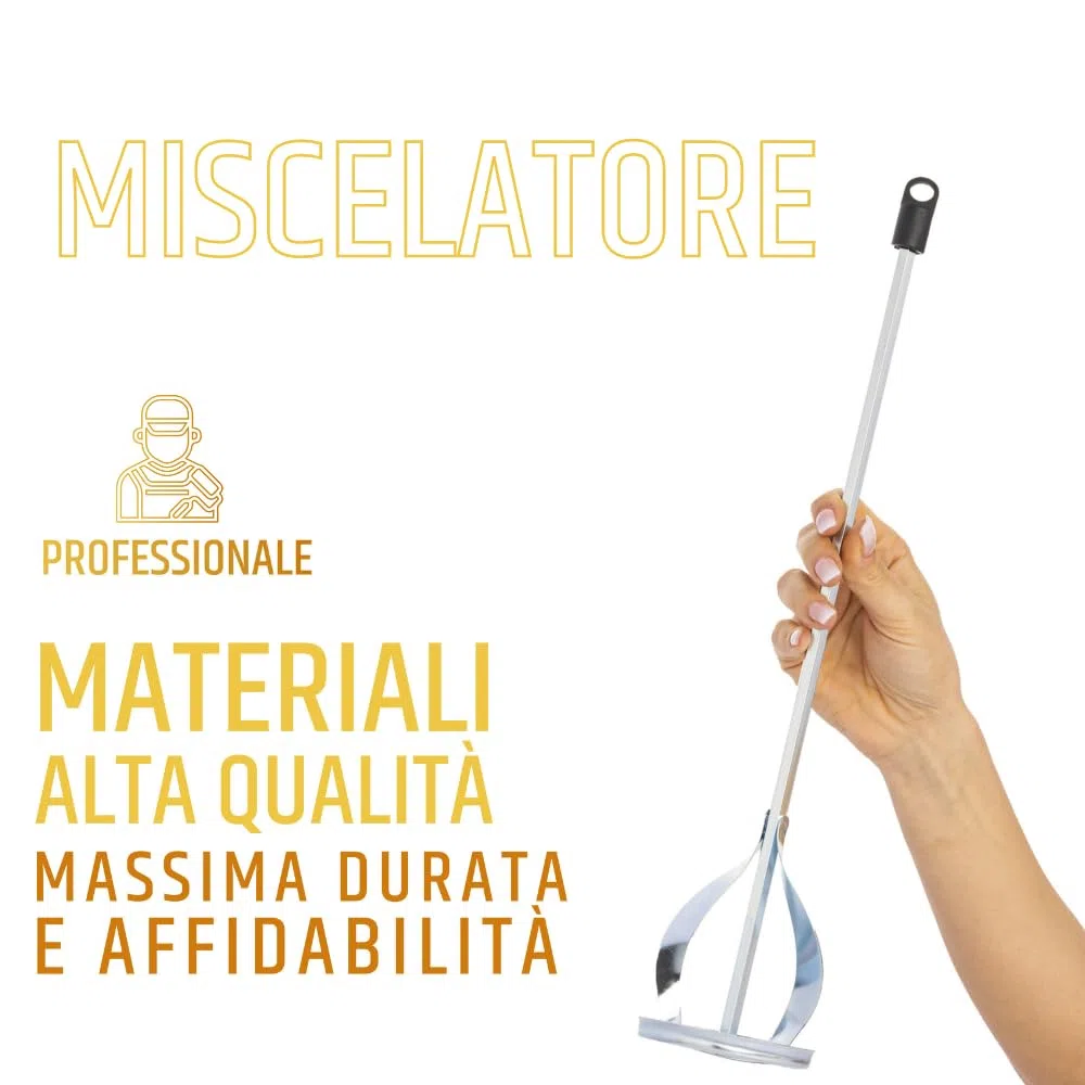 PENNELLIFICIO 2000 | Miscelatore Professionale a Elica per Intonaci, Vernice, Cemento, Resine, Stucco, Compatibile con Tutti i Trapani