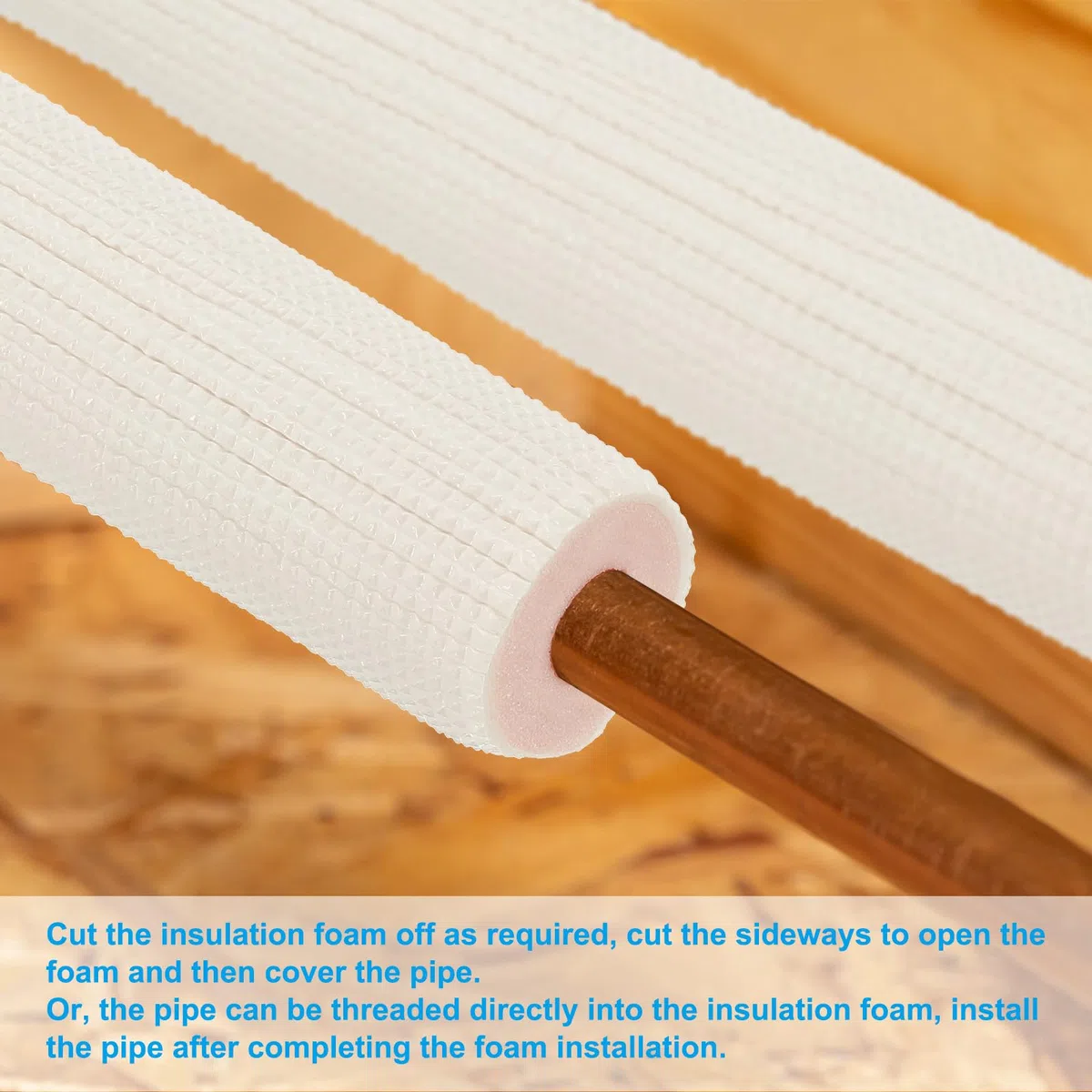 PATIKIL Tubo Isolante Schiuma per Tubi, 1/2" Tubo Schiuma Isolante con Conservazione Calore per Set di Tubi Dell'Acqua Rame Mini Split, 3.28Ft(1m), Bianco/Rosa