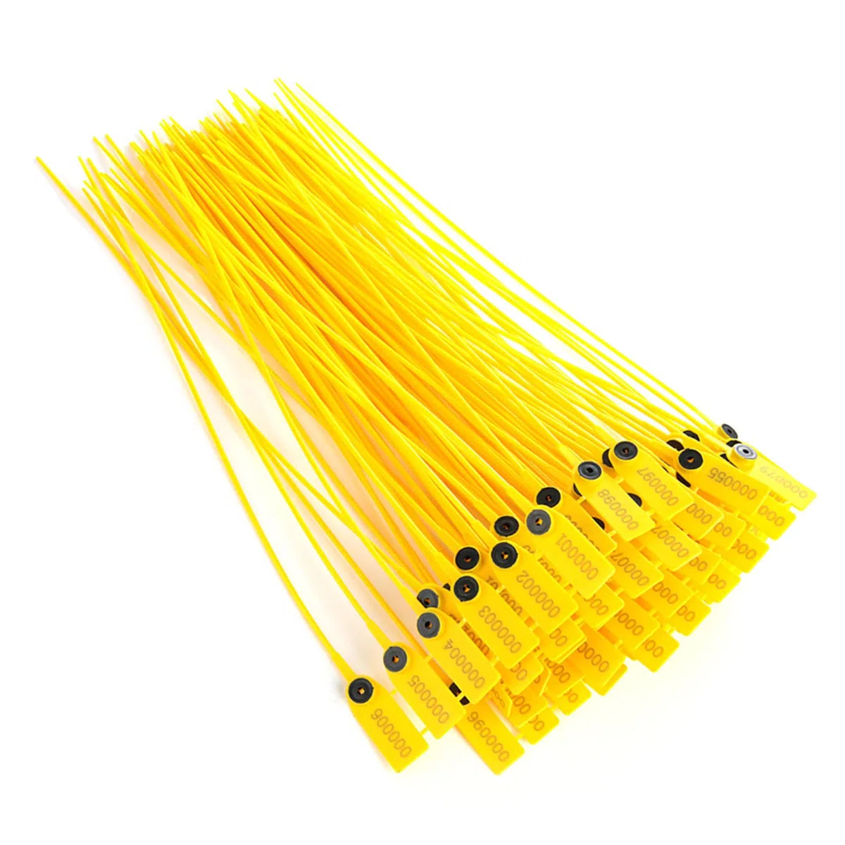 TOPINCN 100 Pz Sigilli Antimanomissione Sigilli O-Ring Pacchetto Giallo Trasporto Camion Sigillo di Sicurezza in Plastica 40 Cm Etichetta Fascette con Numero
