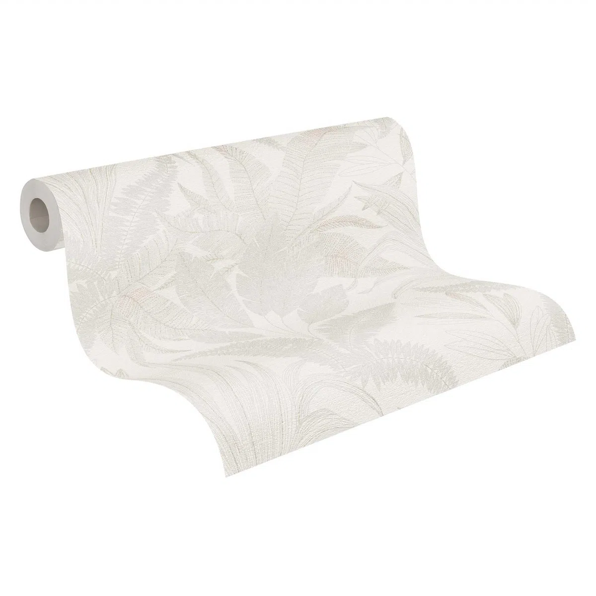 Livingwalls Carta da parati 396542 con foglie di palma in crema, beige - carta da parati floreale di alta qualità con struttura fine ed effetto metallico in oro - 10,05m x 0,53m - Made in Germany