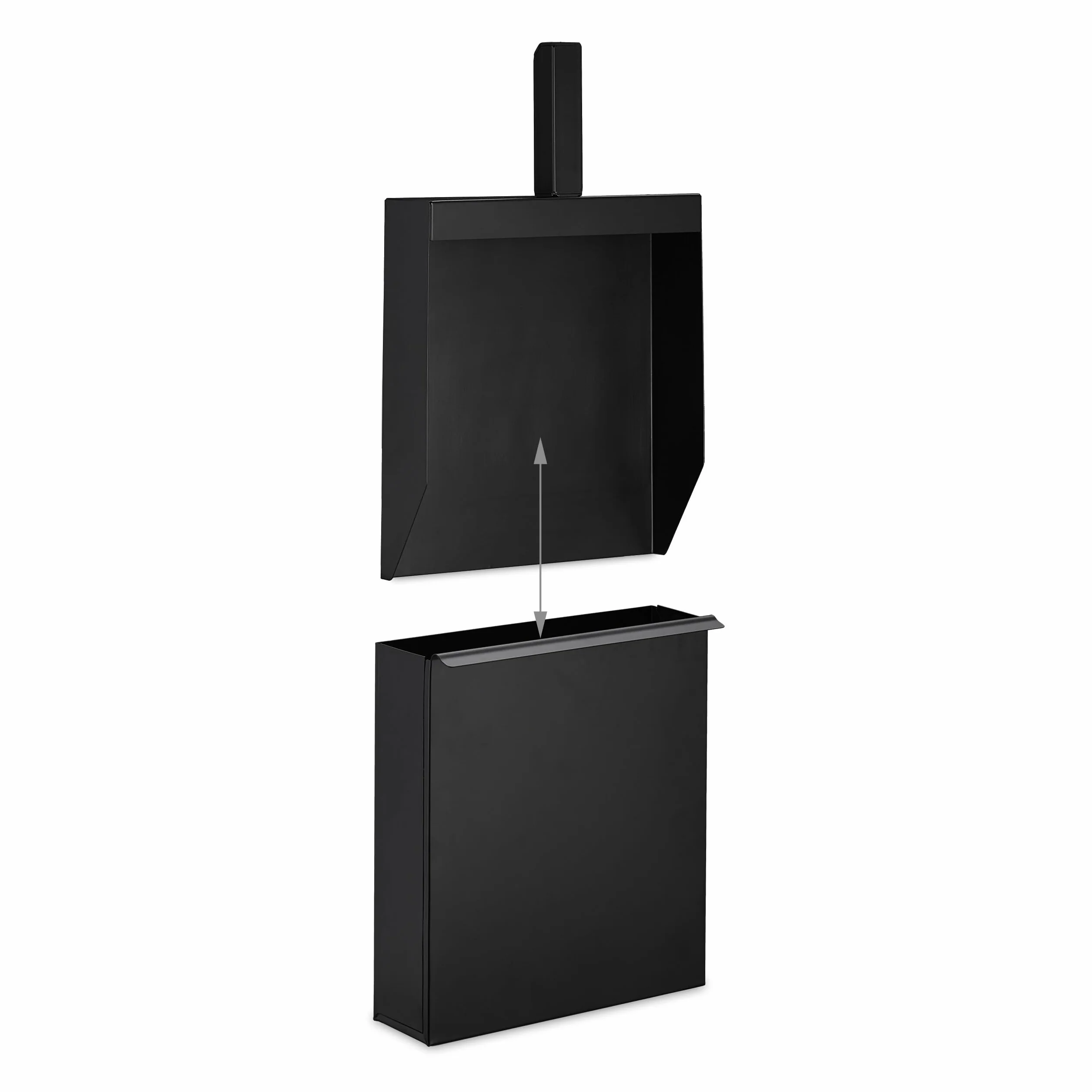 Relaxdays Contenitore per Cenere con Paletta, Accessorio per Camino, Gril, Stufa, Secchio, Pala con Cestino, Nero