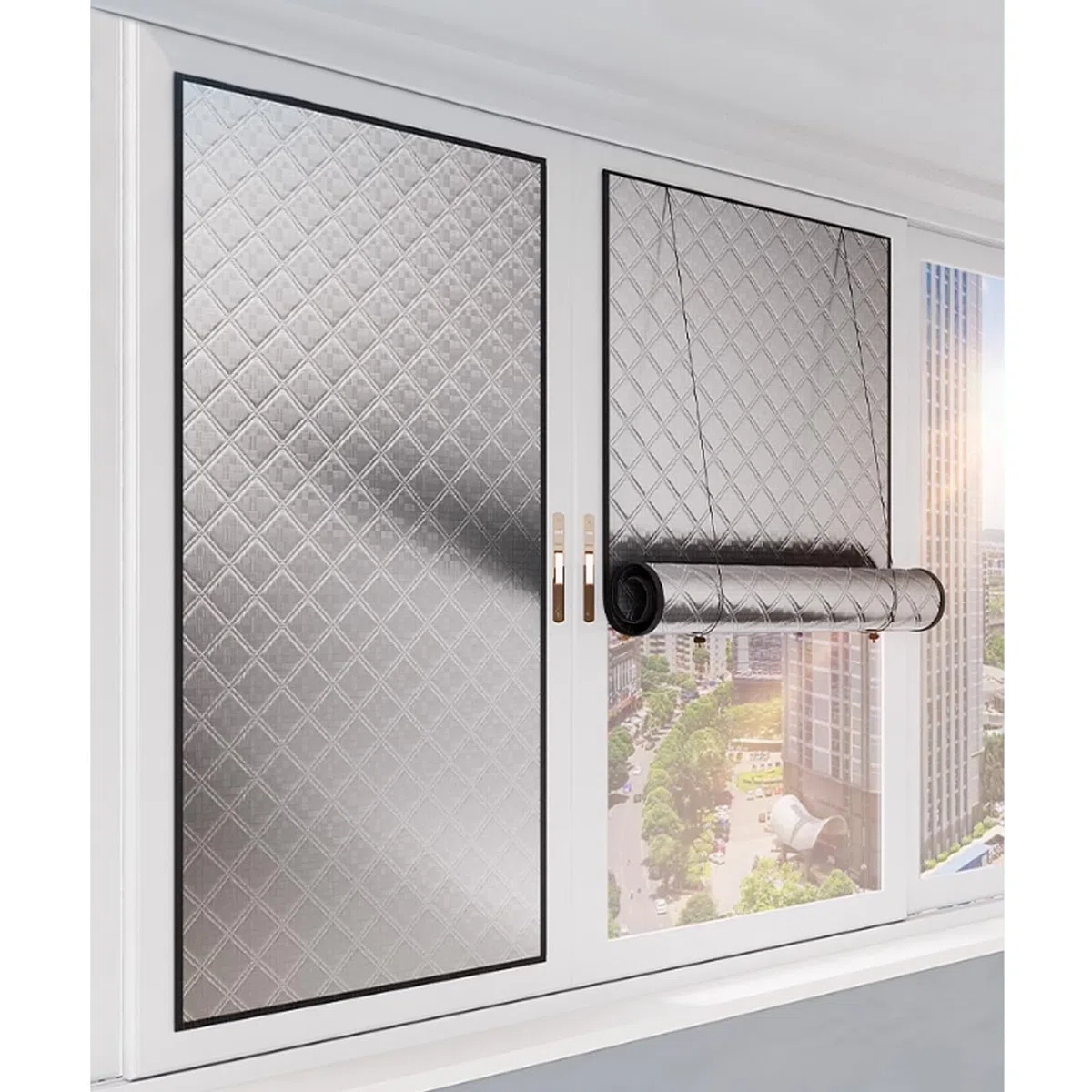 Kit di Isolamento per Finestre, Isolante Termico per Finestre, Tende Termiche Isolanti per Il Freddo per Inverno ed Estate, Isolante Termico Adesivo Riduce il Freddo e il Calore (120x150cm)