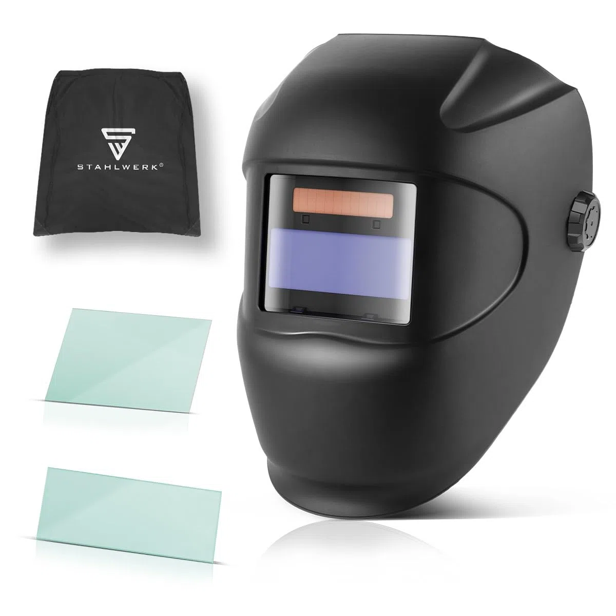 STAHLWERK Casco per Saldatura Automatico ROOKIE – Casco Robusto, Maschera per Saldatura con Filtro autoscurante da DIN 3 a DIN 11, Classe Ottica 1/1/1/2