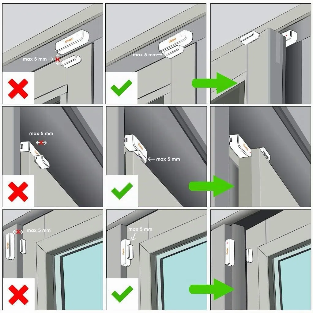 tiiwee TWWS03 - Sensore per finestra e porta per sistemi di allarme Tiiwee Home Allarme