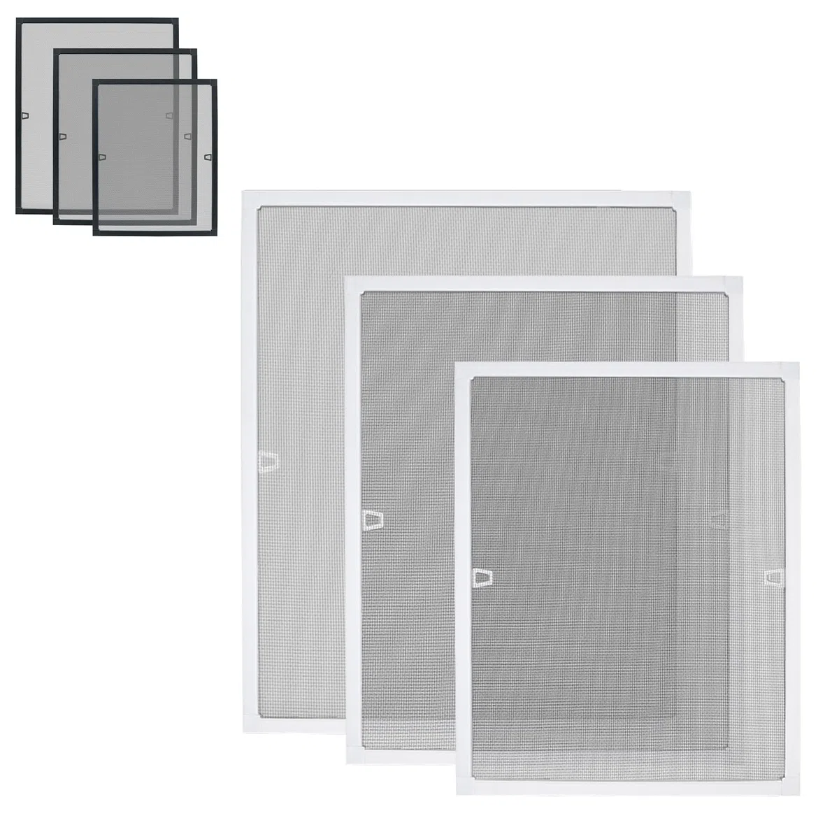 Zanzariera per finestra senza fori, zanzariera con telaio in alluminio, zanzariera per balcone, terrazze (80 x 100 cm, bianco)