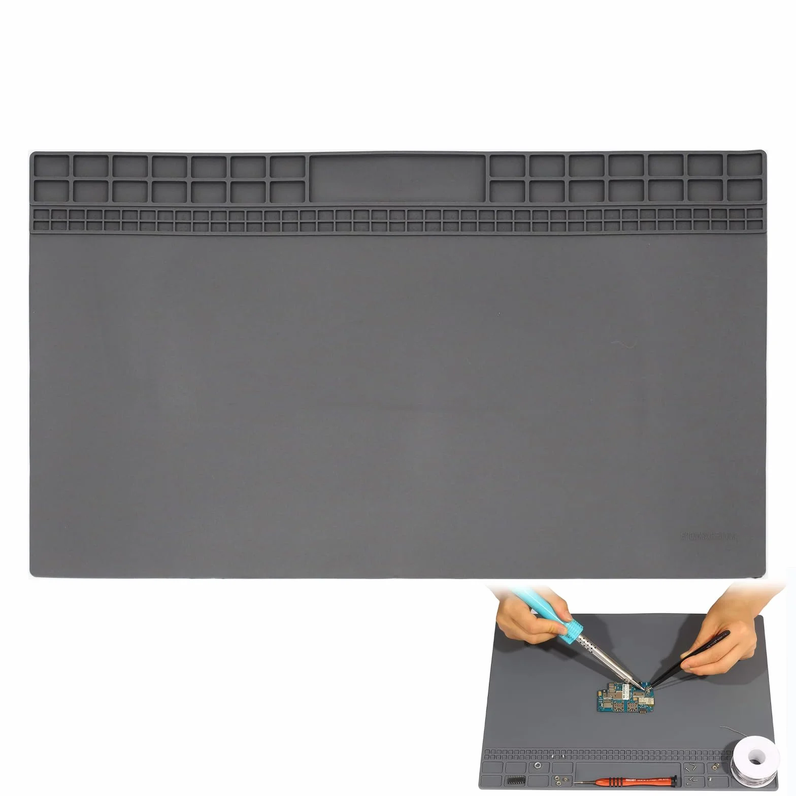 Tappetino per saldatura, antistatico, in silicone, robusto e durevole, resistente al calore, extra grande, antiscivolo, adatto per varie riparazioni elettroniche, 60 x 35 cm
