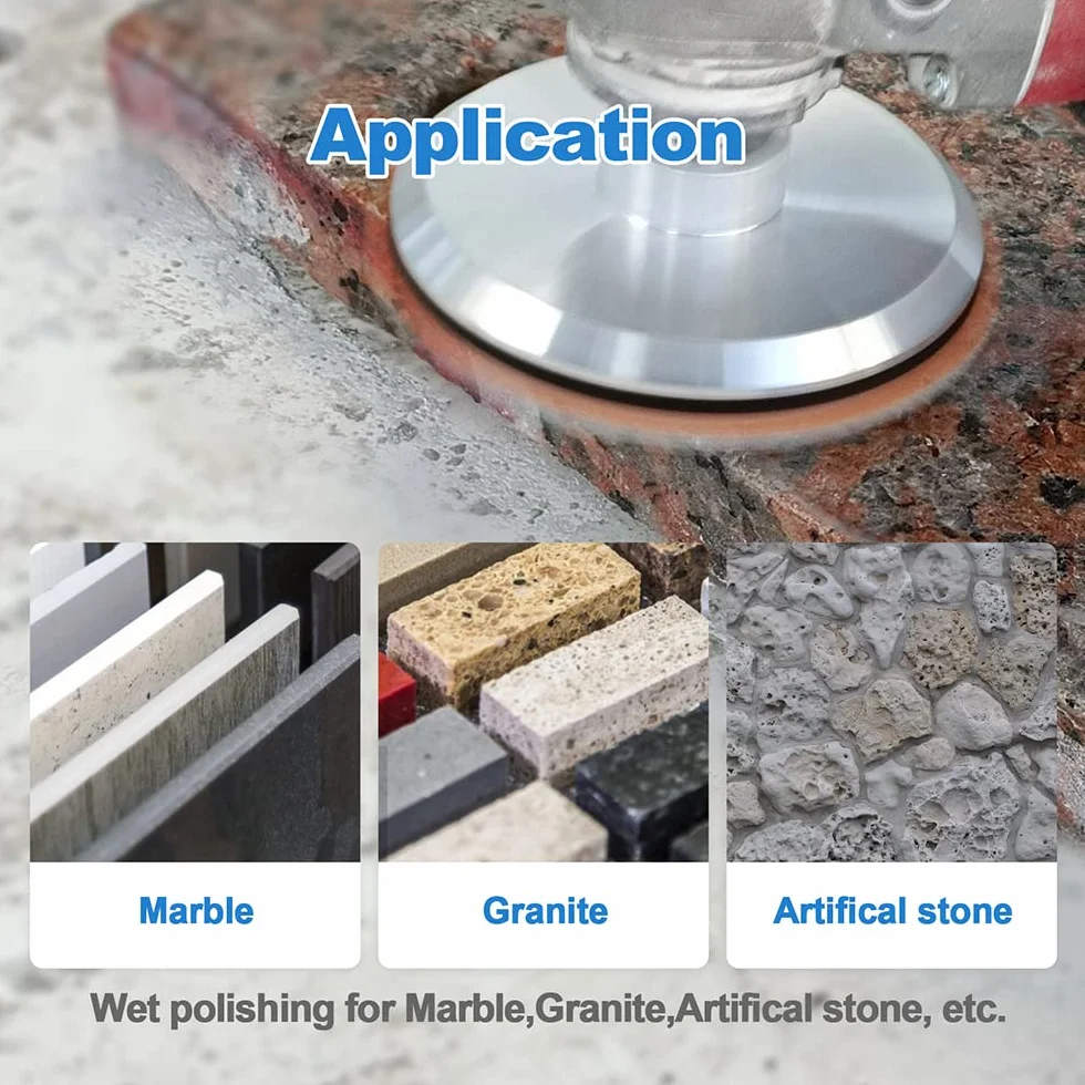 HIGHDRIL - Dischetti diamantati per lucidatura, 6 pezzi, 125 mm (#50+#100+#200+#400+#800+#1500), per smerigliatrice o lucidatrice per granito e marmo