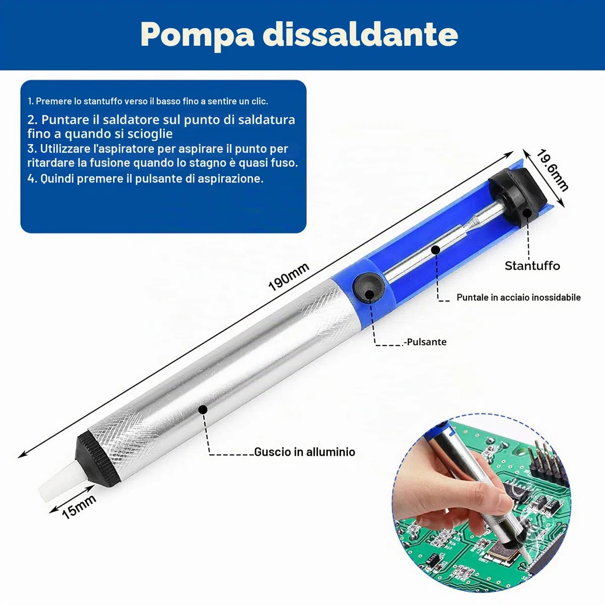 Kit pistola per saldatura elettronica da 60 W con 5 punte per saldatura, pompa dissaldante, pinzette, fili di saldatura, supporto e cacciavite Phillips per elettronica, riparazione, fai da te (Verde)