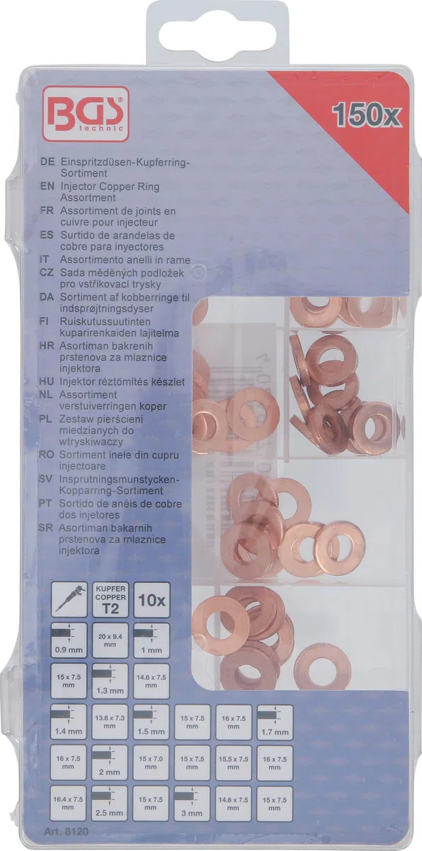 BGS 8120 | Assortimento anelli in rame | 150 pz.