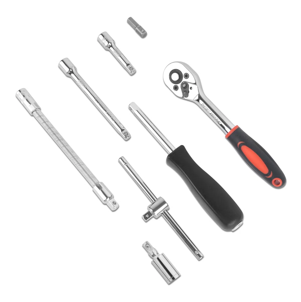Gunpla 46 Pezzi Set di Chiavie a Cricchetto 1/4" Metrici 4-14mm, Inserti Torx PH SL e PZ, con Chiavi a Bussola 72 Denti in Cromo Vanadio Cr-V