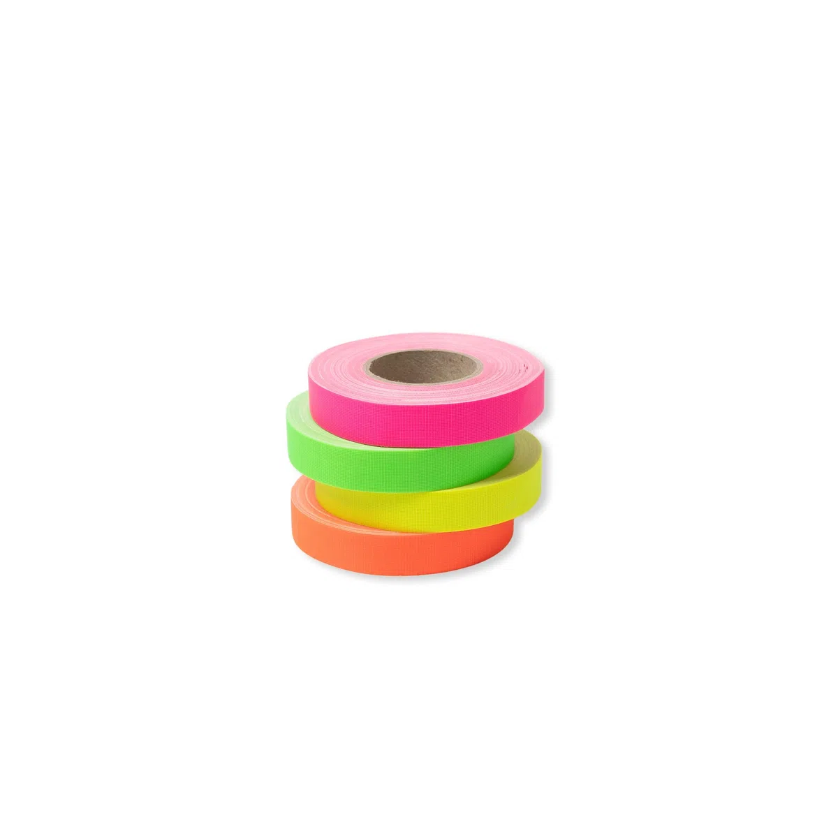 Modulor Nastro in tessuto Gaffa, set di nastri adesivi in tessuto rivestito in PE, altamente adesivo, con adesivo in gomma di alta qualità, 4 rotoli da 15 mm x 12,5 m, giallo, arancione, verde, rosa
