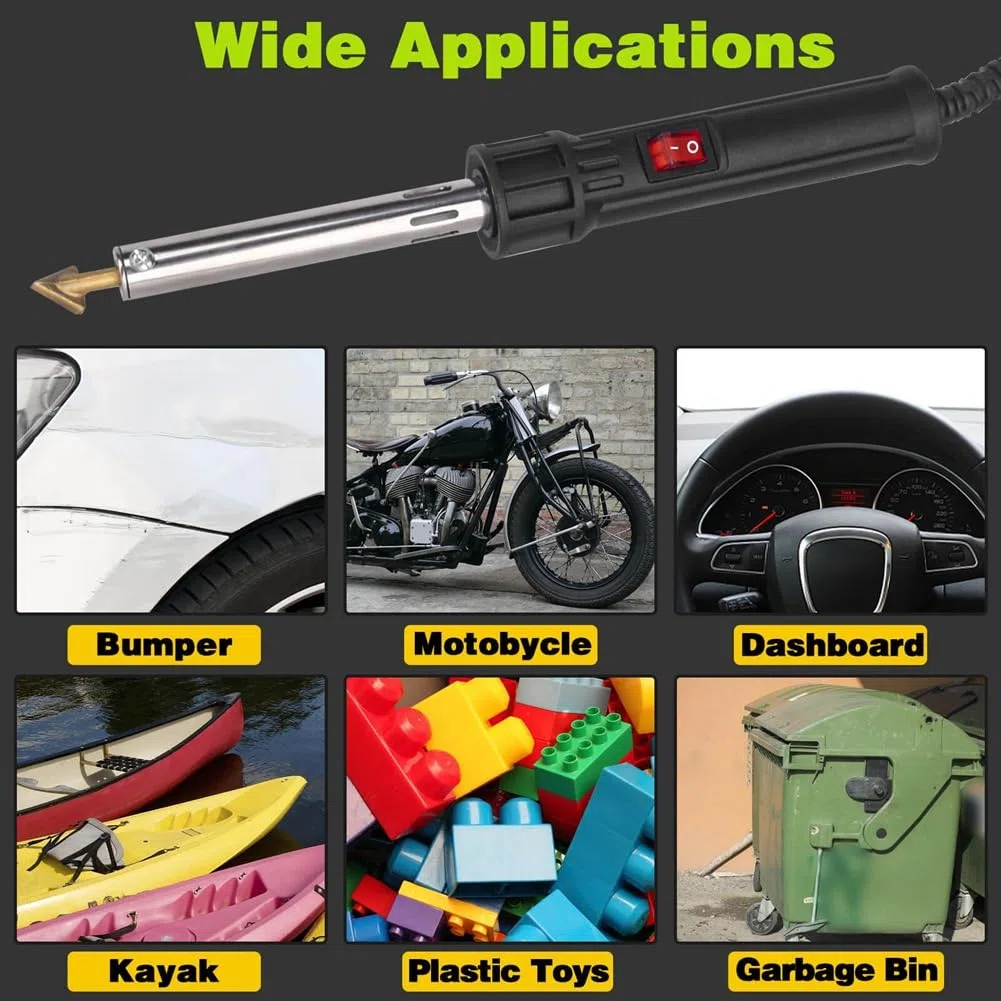 150 W Saldatore di Plastica, Kit di Saldatura Con Punte per DIY, Riparazioni di Paraurti Kayak - Spina UE