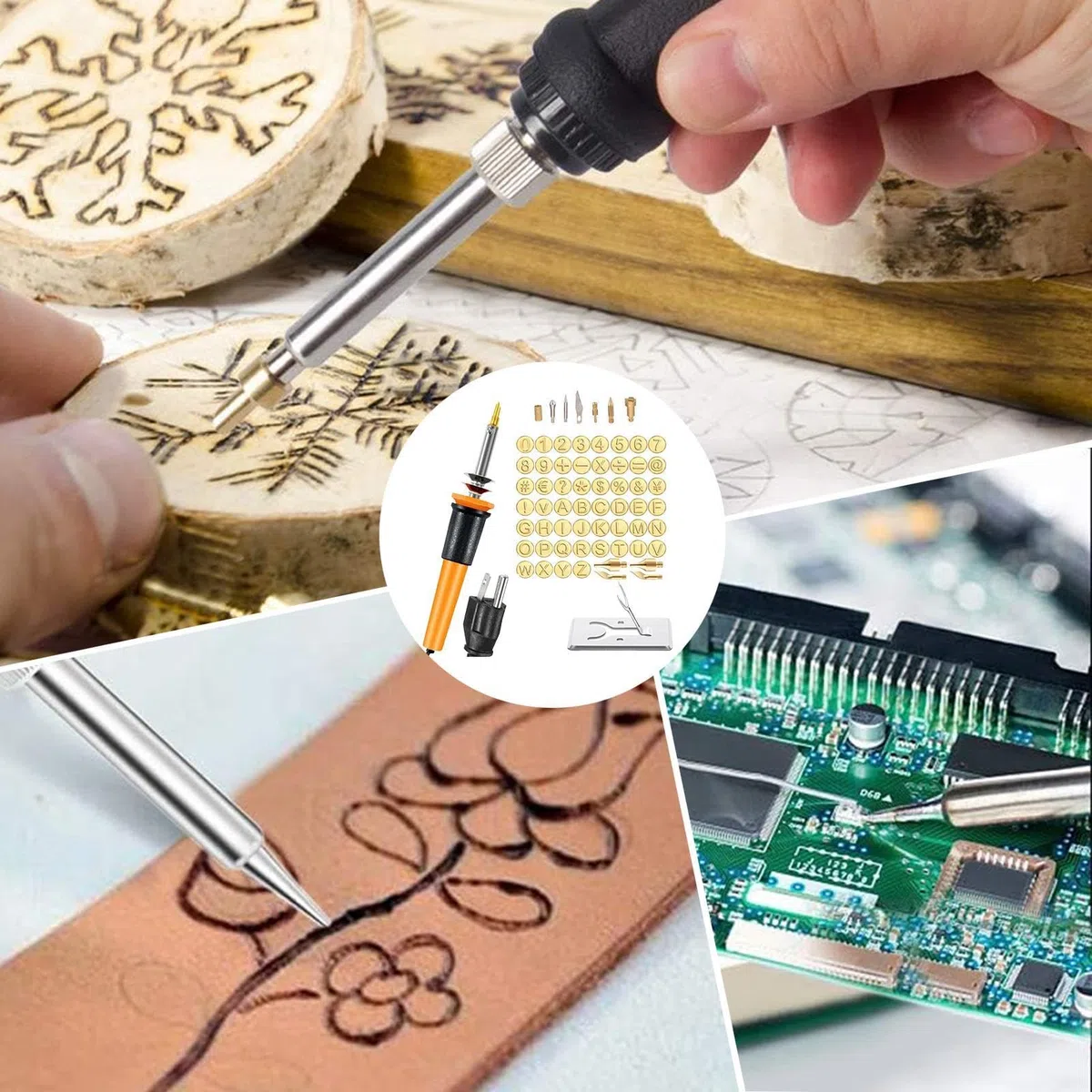 Set per legna in pelle, set di punte per legna, Set unico per legna da 65 pezzi, Strumenti per la testa da intaglio Kit di lavorazione sicuro e stabile per artisti e hobbisti