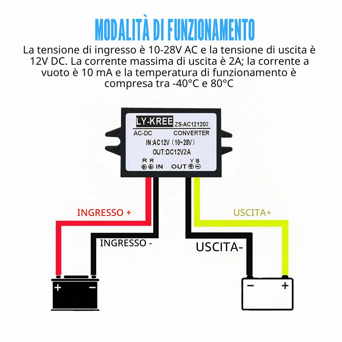 Convertitore di Alimentazione AC-DC AC 12V (10-28V) a DC 12V, 2 Pezzi Convertitore Buck, Convertitore a Tensione Ridotta Buck Regolatore per Schermo Auto Pompa Acqua(2A)