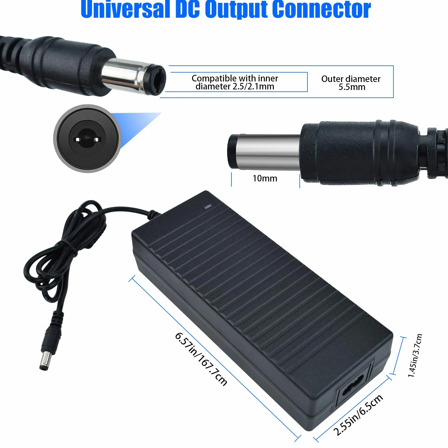 Adattatore di Alimentazione AC 100-240V a 24V 5A Trasformatore 120W Spina 5.5 x 2.5 mm Caricatore Alimentatore per Striscia LED, Monitor TV Televisione, Telecamere, Router, Hub, Lettore DVD