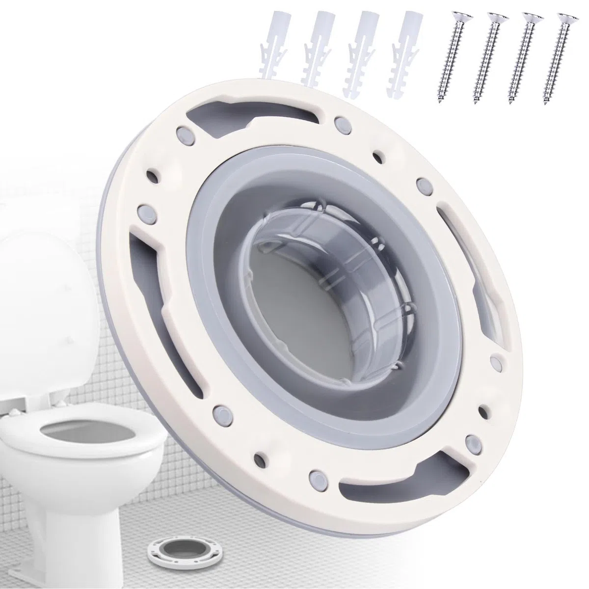 Kit Di Riparazione Flangia WC Kit Di Riparazione Per Tazza Da Wc In Abs E Silicone Per Tubi Da 3.4E 5 Pollici Installazione Semplice Con Rondelle A Manicotto