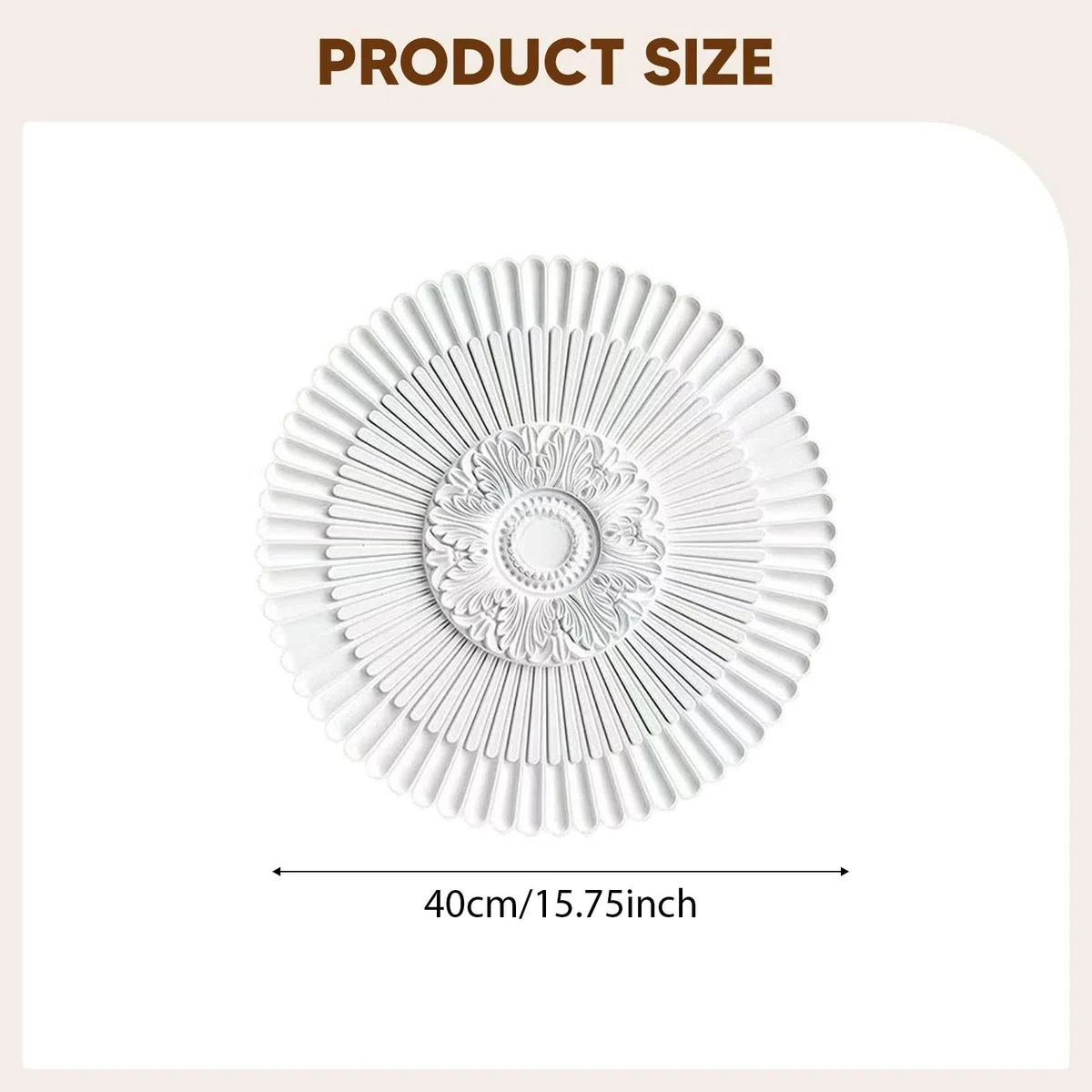 Rosone Da Soffitto, Placca Decorativa per Soffitto con Ornamenti Artistici E Facile Installazione per Interni, Diametro 40 cm