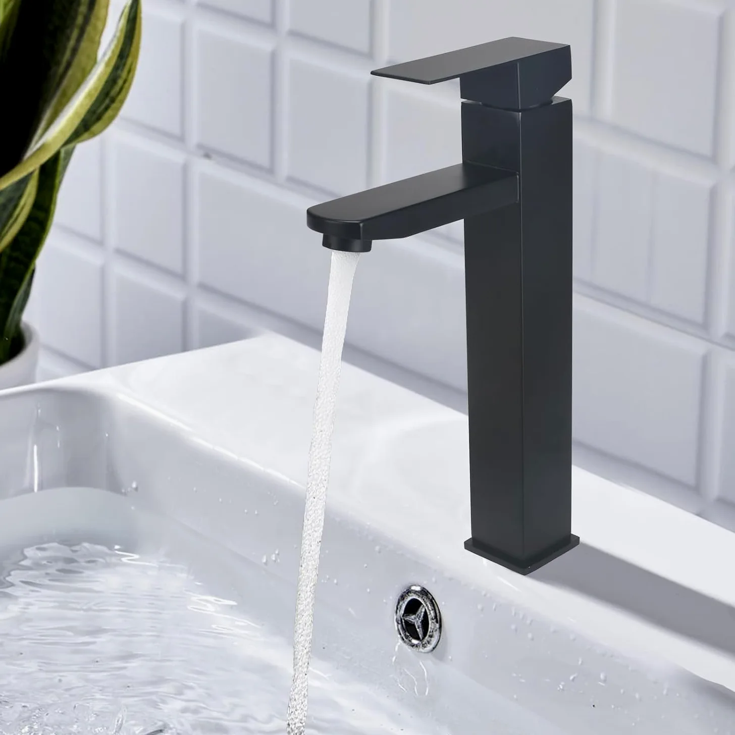 Rubinetto Bagno Lavabo Miscelatore Lavabo Bagno Rubinetto Bagno Miscelatore Rubinetti Bagno Rubinetto Lavandino Bagnoacciai Inossidabili Regolabile Freddo e Caldo (Nero)