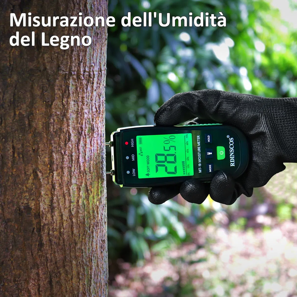 Misuratore di Umidità del Legno,Igrometro Digitale Professionale Rilevatore di Umidità per Legni