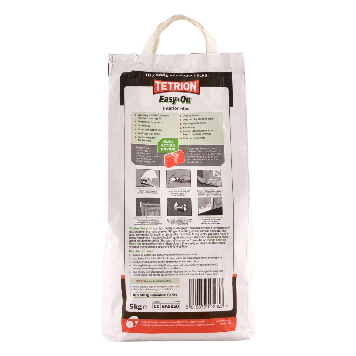 Pasta sigillante e riempitiva interna Tetrion Easy-On, busta singola, 5 kg