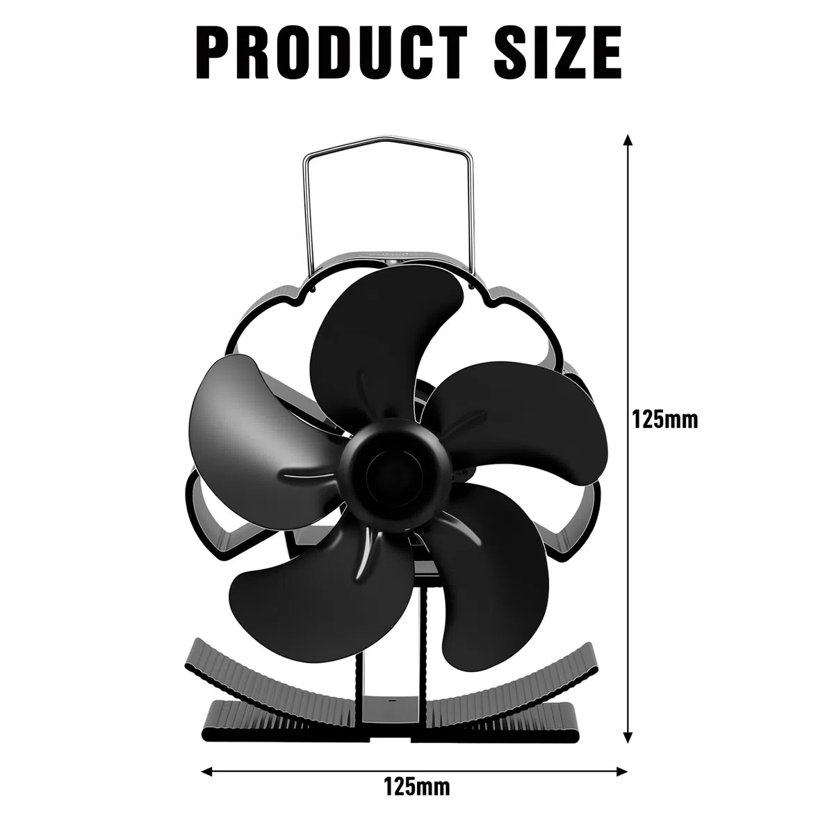 LURICO Ventilatore per Stufa a Legna, Ventilatore per Camino a 5 Foglie, Ventola Camino, Senza Corrente Silenziosa ed Efficiente e Risparmio Energetico Ventilatore per Stufe a Legna,Ceppi,Vamino,Stufa