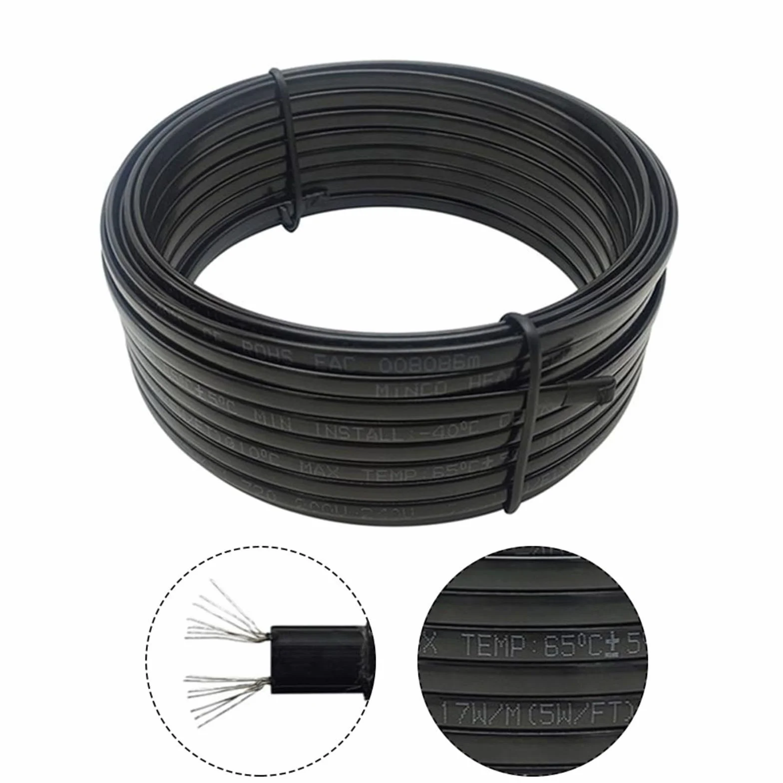 Cavo riscaldante antigelo per tetto, cavo riscaldante elettrico, temperatura 220 V, per palme (15 m)