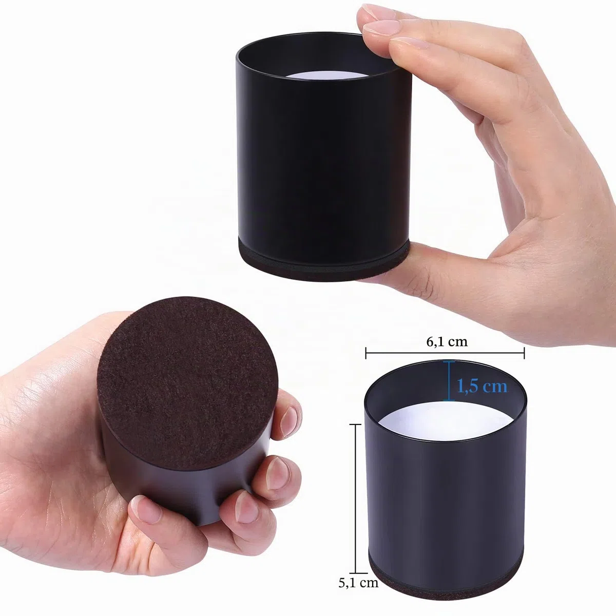 RCHYFEED Gambe per Mobili Alza Il Letto di 5 cm, Rialzo in Acciaio, Resistente e Salvaspazio, Autoadesivi 4 PZ Piedini per Sollevare 2 Pollici di Altezza, Divani, Armadi