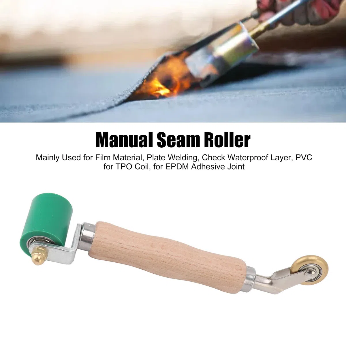 Rullo di Saldatura, 40mm Rullo Pressore Silicone 2 in 1 Rullo di Pressione Mano Resistente Alle Alte Temperature per la Saldatura di Materiali Sintetici, Teloni in PVC e Pellicole (Verde)