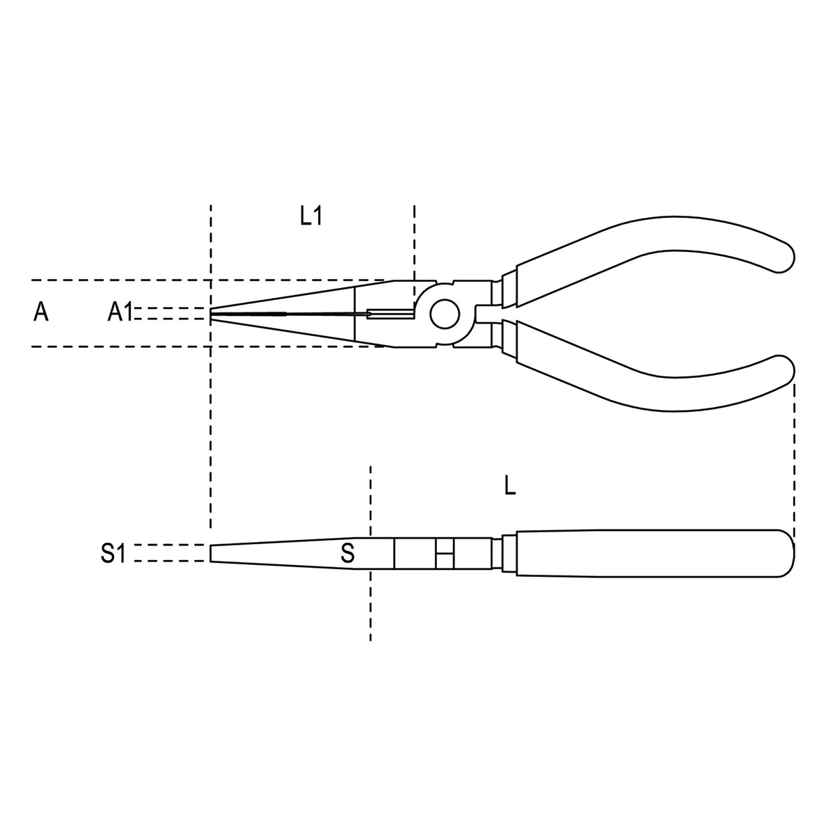 BETA - Pinza Becchi Piatti Lunghissimi Diritti Zigrinati Cromati con Impugnatura Bimateriale Pinza Professionale di Precisione per Elettricisti e Tecnici Utensile Officina e Manutenzione 160 mm 1162BM