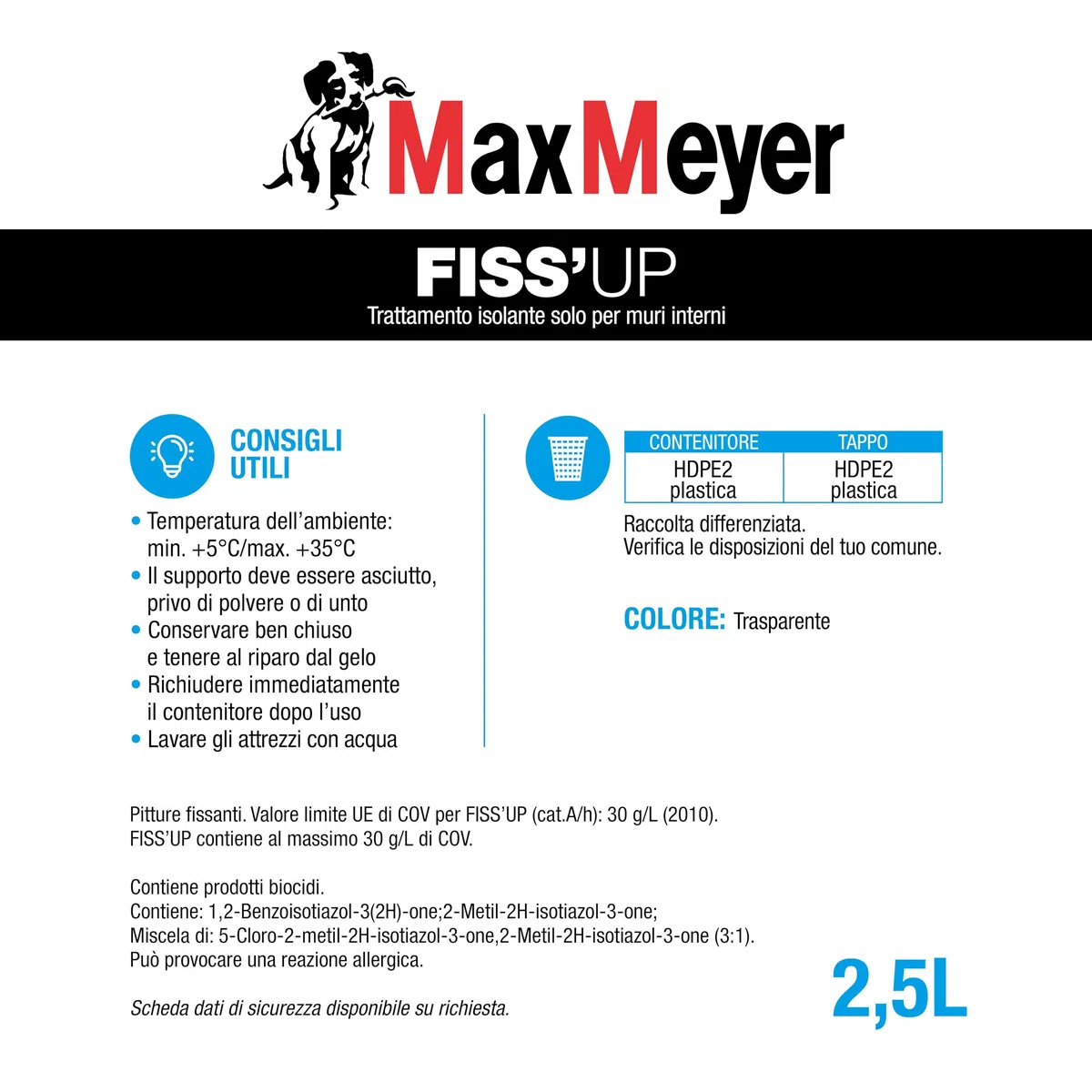 MAXMEYER Fiss'Up Trasparente, 2.5 L