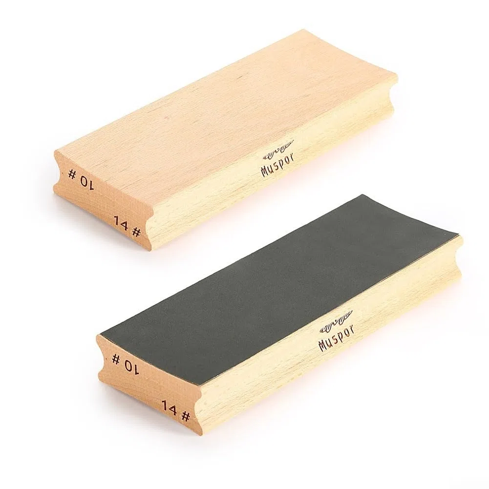 Blocco levigante per il raggio della tastiera di chitarra e basso, blocco di levigatura bidirezionale per livellamento dei tasti di chitarra e basso, strumento da liutaio (10# 14#)