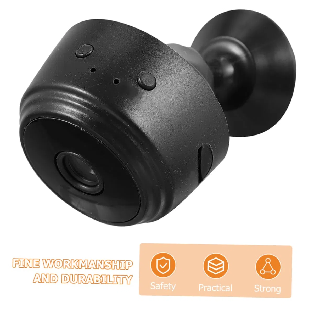 Videocamera Sicurezza Interna Wireless 1080p con Rilevamento e Fissaggio Magnetico in Plastica Nero 2 Pezzi per Sorveglianza Domestica