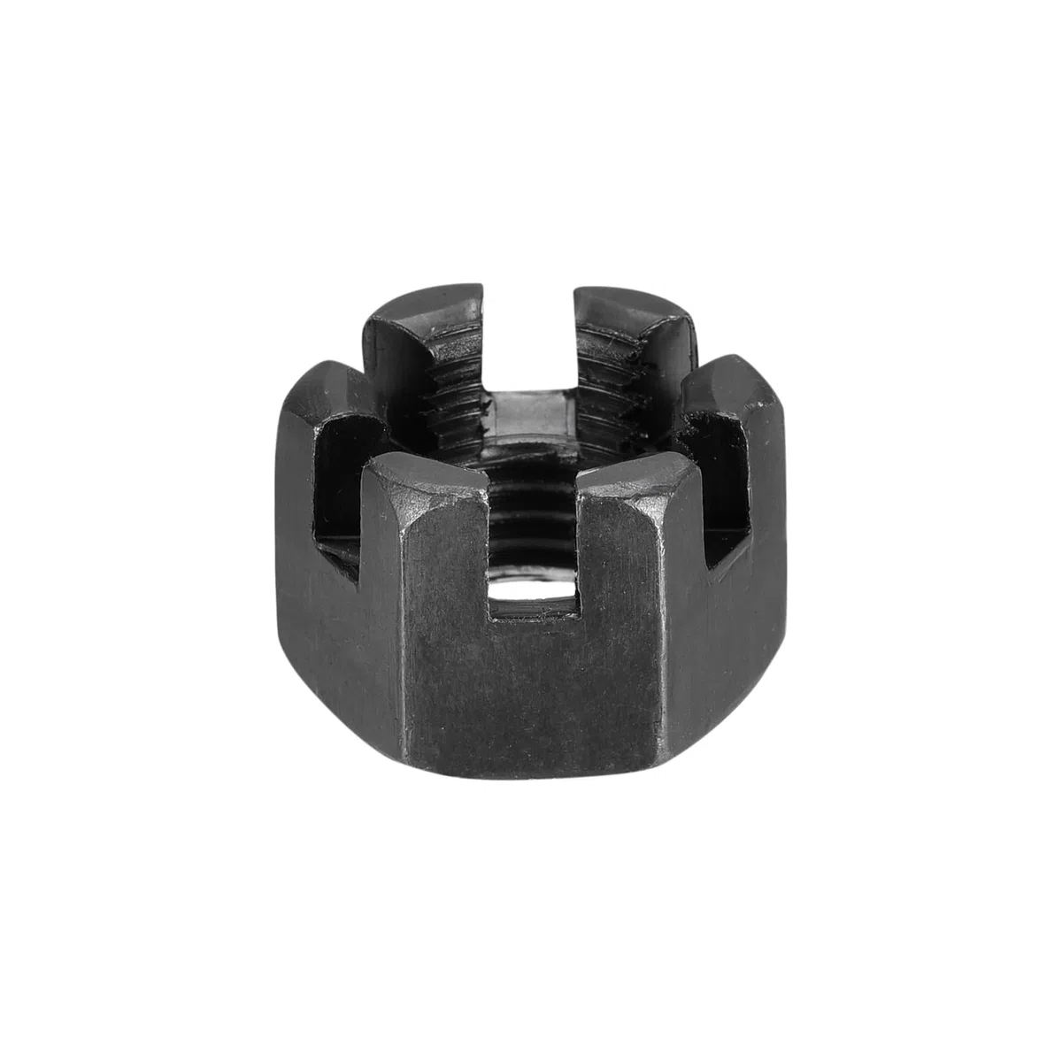 QUARKZMAN Dado Esagonale Scanalato M16x1,5mm Dadi Esagonali in Acciaio al Carbonio Classe 4.8 Nero 8 Pezzi