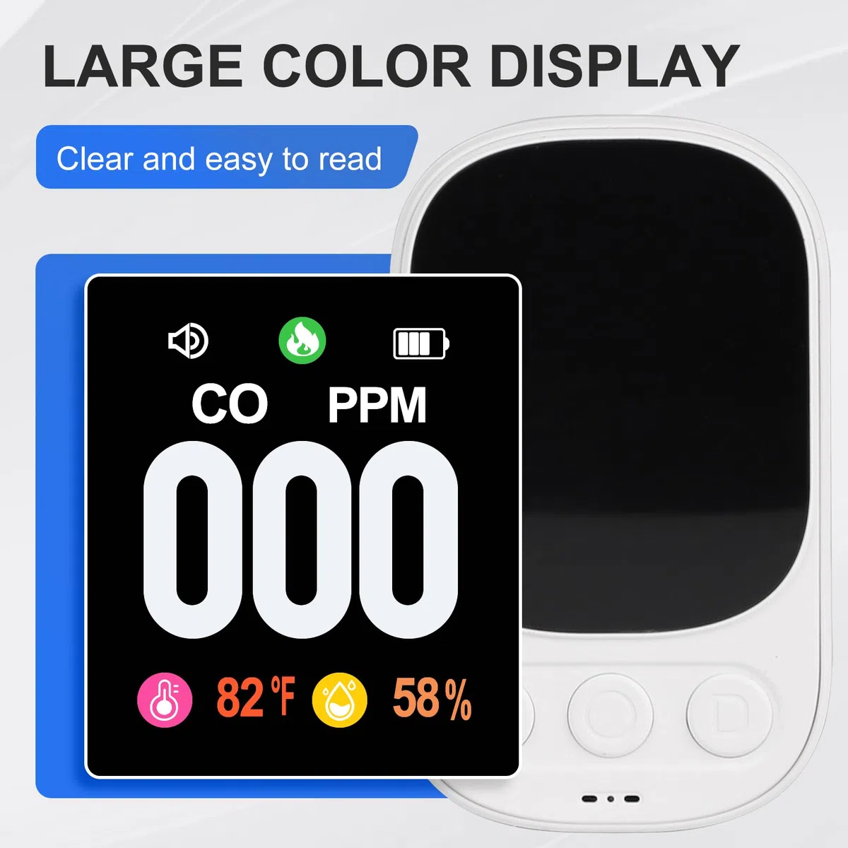 CPROSP Rilevatore Monossido di Carbonio con Spina per Casa, Sensore Monossido di Carbonio con Sensori di Temperatura e Umidità, Rilevatore di Gas con Display, Per Casa e Camper