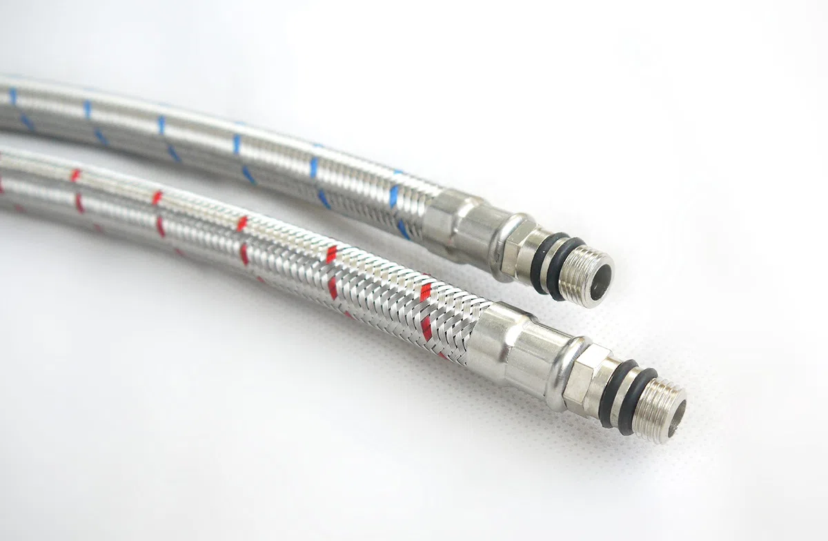 Connettori flessibili corti e lunghi per rubinetto del lavandino con miscelatore monoblocco, confezione da 2 pezzi M10, 1/2 BSP (400 mm di lunghezza)
