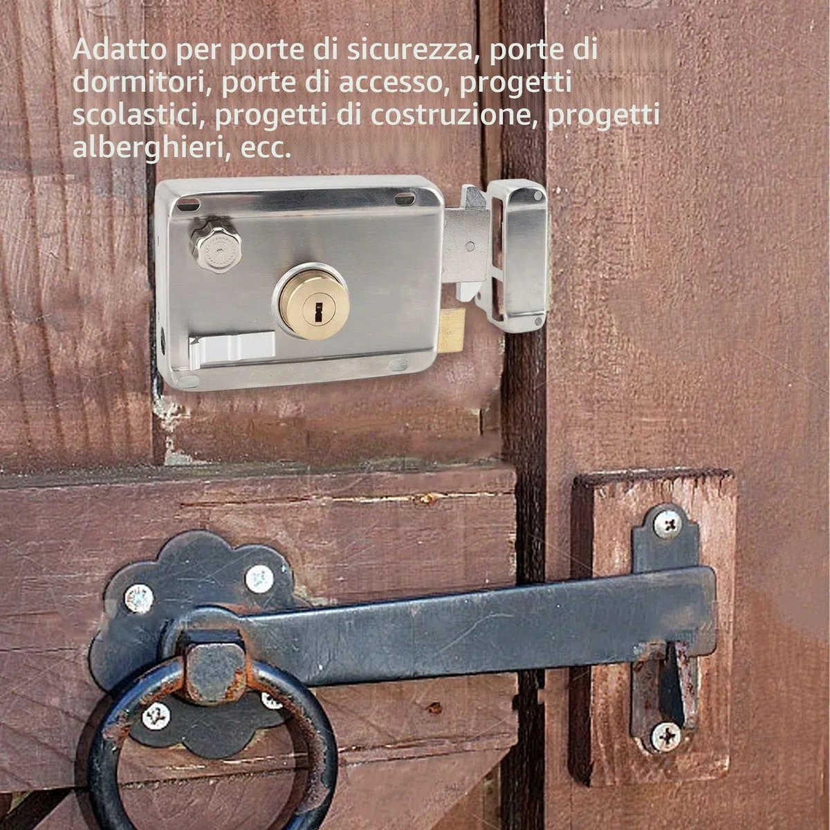 Serratura Meccanica Esterna Serratura per Porta Esterna in Acciaio Inox Antifurto per Porta in Legno