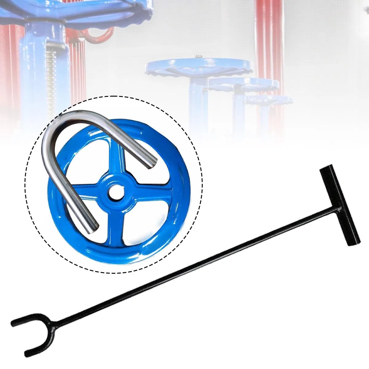 KESOTO Chiave per Valvola Dell'acqua di Servizio Strumento Multifunzionale con Forcella Realizzato in Metallo Robusto per Un Uso Durevole Adatto per Fo, 60 Cm