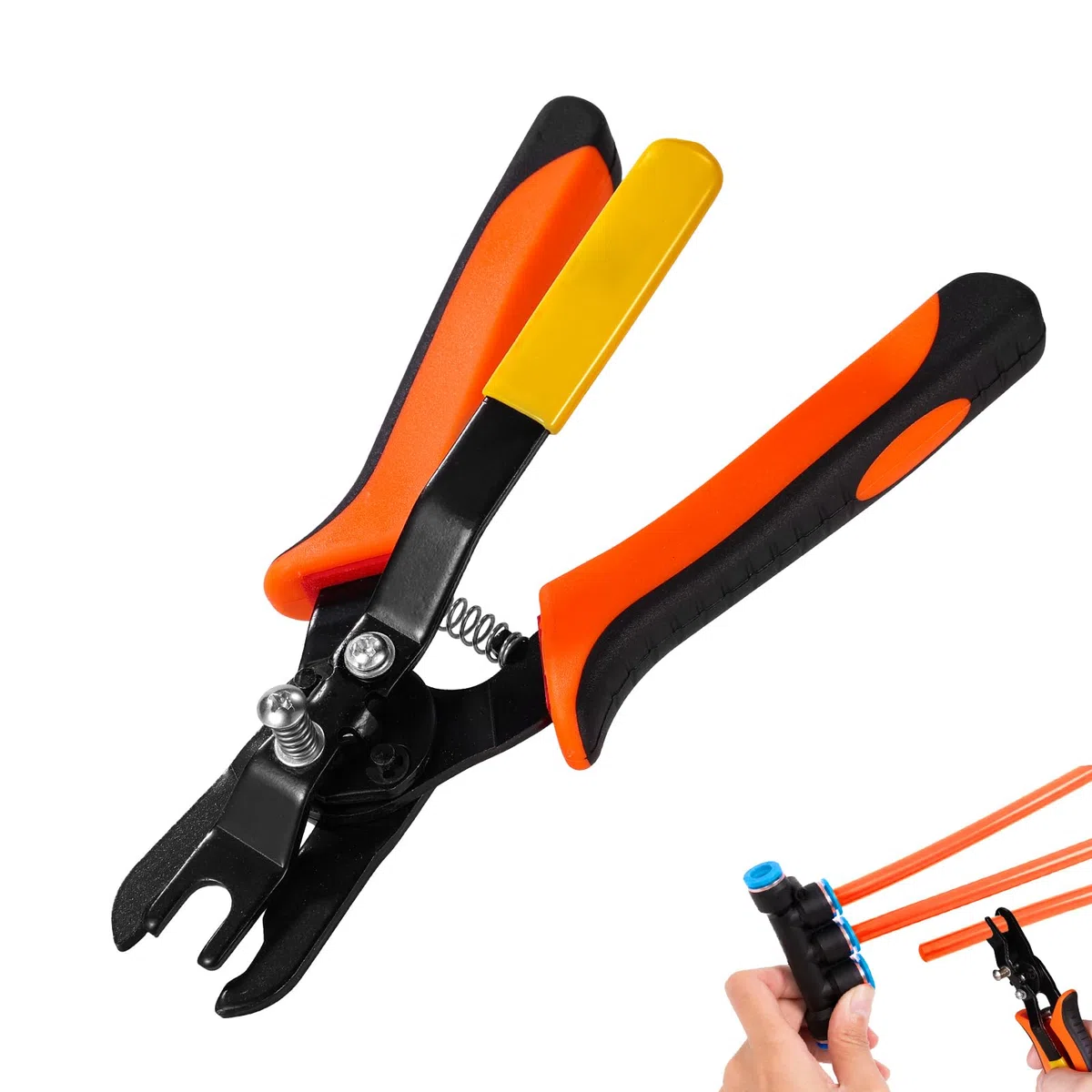 Strumento a Tenaglie per Collegamento Raccordi a Spinta, Attrezzo di Rimozione Condotta Aria per Tubazione Pneumatica 6mm/8mm Pinza Giunti Rapidi