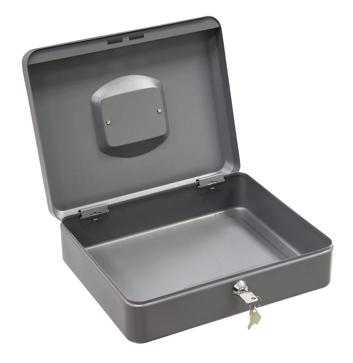 ARREGUI Elegant C9246 Cassetta di sicurezza con chiave per contare e trasportare denaro | Cassetta Portavalori in acciaio con vassoio Portamonete | Cassaforte portatile de 30 cm di larghezza | Grigio