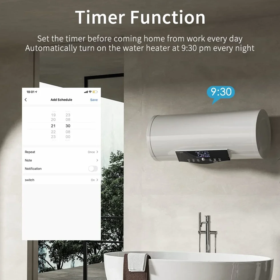 Yasorn Misuratore di energia WIFI intelligente eMylo, digitale LCD su guida DIN monofase, protezione dalle perdite AC 80-400V, misuratore del consumo elettrica, telecomando Alexa APP