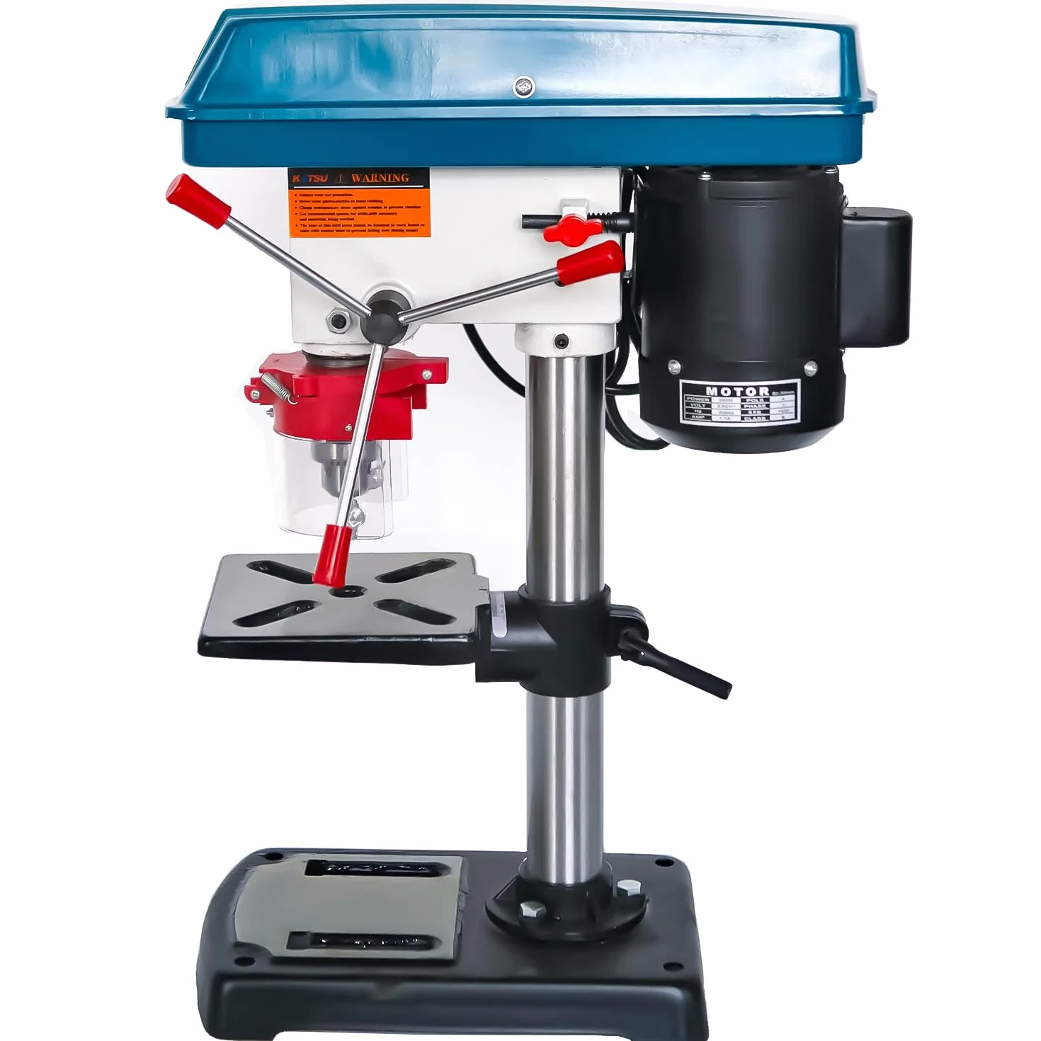 KATSU Tools Trapano a colonna da banco 250 W + mandrino 13 mm + interruttore elettronico 5 vel. + profondità foratura 50 mm + 2620 giri/min