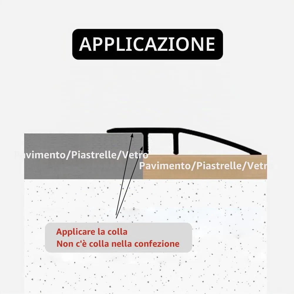 Striscia di Transizione per Pavimento Alluminio Soglia di Dislivello Metallo Soglia della Porta, Alluminio Profilo di Transizione Pavimento per Dislivello di 6-12mm(0.9mx4.3cm, Argento)