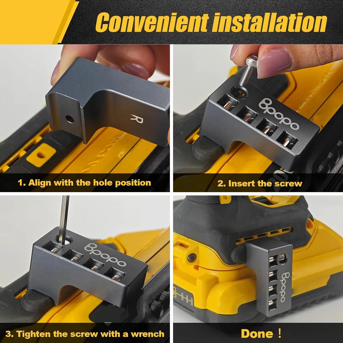 Magnetic Hex Bit Holders Fit per Dewalt Wrox Cordless Impacts cacciaviti, potente Magnet Drill Bit Holster Sleeve Organizer, Hex Screw Bit Storage sul lato di Power Drill