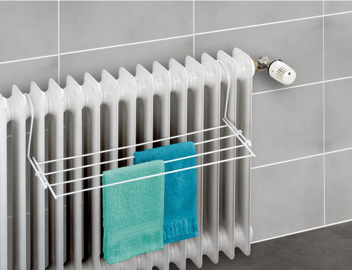 Wenko 3780010100 Tendedero de radiador Blanco, 58 x 16 x 15 cm