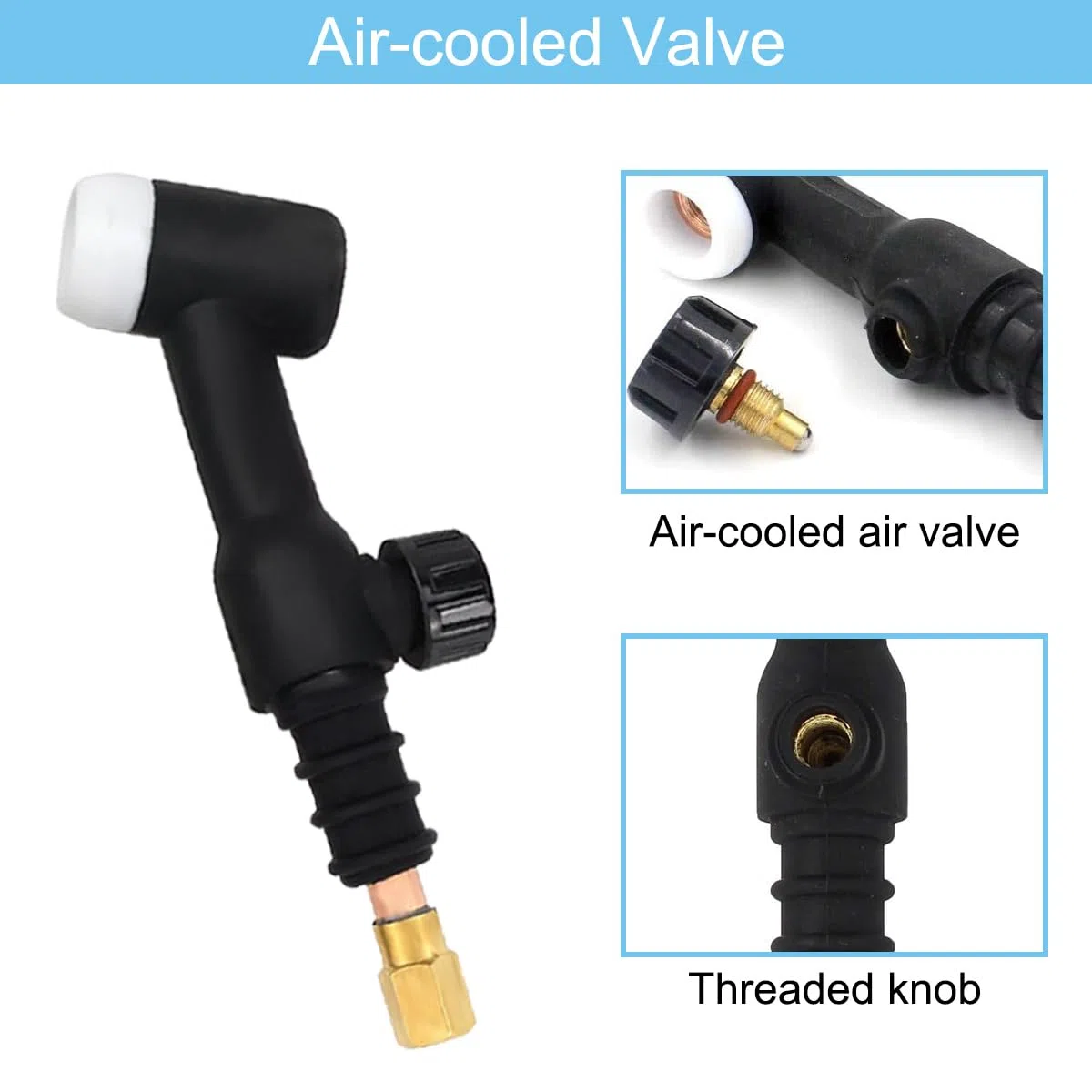 WP-17FV la Torcia per TIG Saldatura Testa Torcia Corpo Tubo/Valvola Raffreddamento ad Aria 150 Ampere Testa Flessibile con valvola del Gas WP-17FV con Maniglia Collo Torcia Corpo Torcia