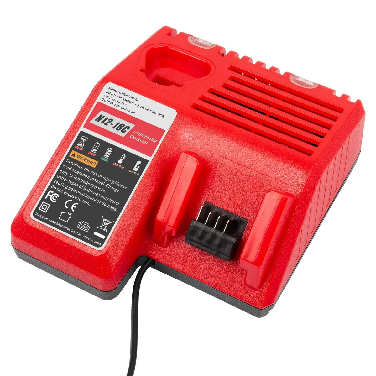 ASUNCELL Caricabatterie M12 & M18 per batterie Milwaukee M18, doppia porta per Milwaukee M12 e 18 V