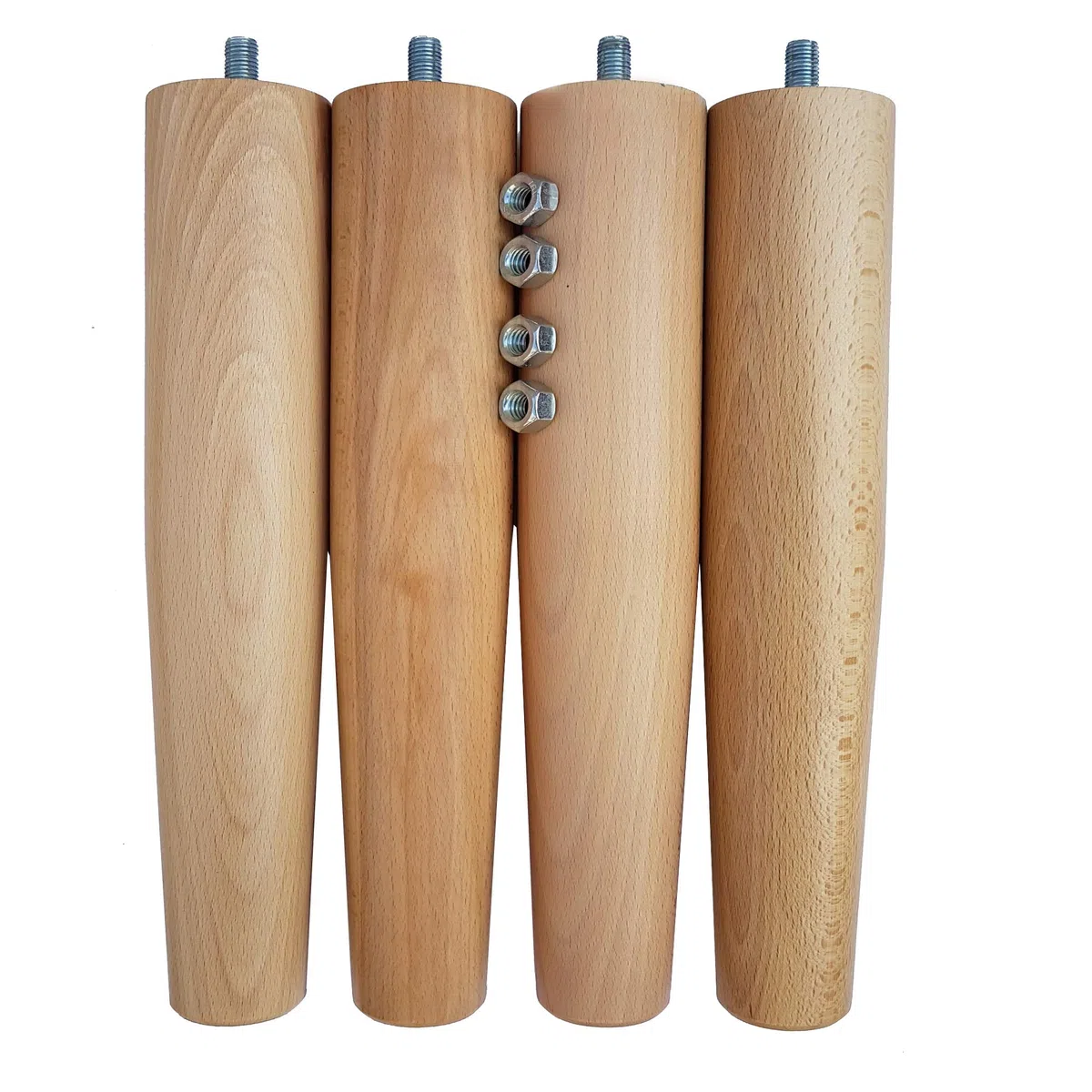Filoben Set 4 Piedi diametro 55 per Rete a Doghe Gambe Letto Universali in Legno di Faggio cm 25 30 35 40 45