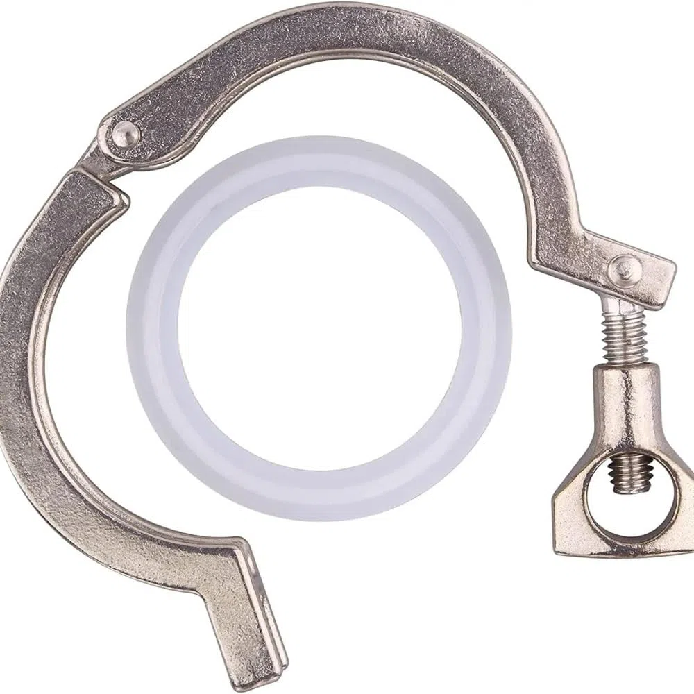 Morsetto Sanitario Tri-Clamp in Acciaio Inossidabile Sanitario con Diametro Esterno di 4 Pollici e 119 mm con Dado ad Alette for ghiera con Guarnizione in Silicone da 4 Pollici (119 mm)