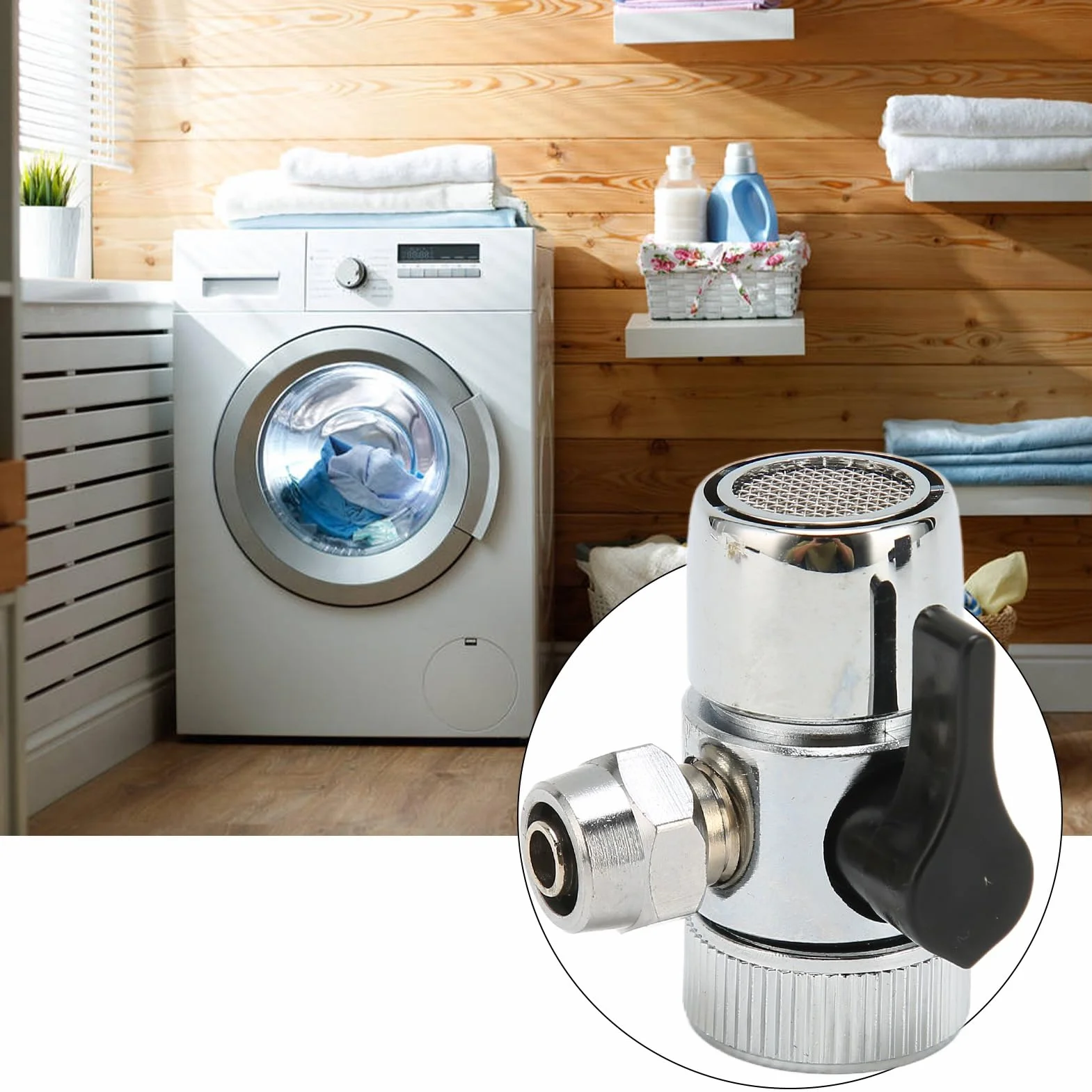 Valvola Deviatrice per Rubinetto G3/8, 3 Pezzi, Tre Vie, Filtro Acqua, Metallo, Filettatura Interna M22