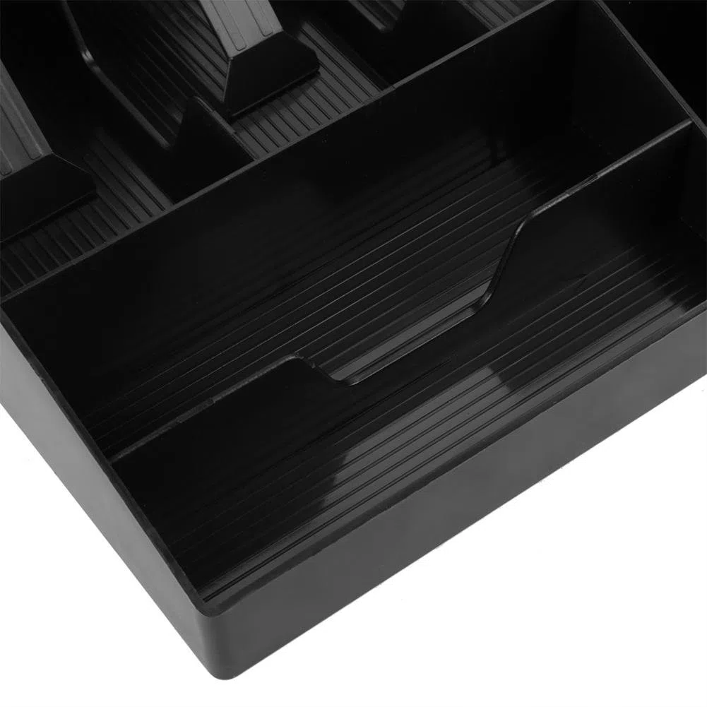 Cassetto Portasoldi, Cassetto Porta Contanti, Cassetto per Registratore di Cassa, 4 Scomparti per Monete E 4 Scomparti per Banconote, 32 * 27 * 6 Cm (Nero)